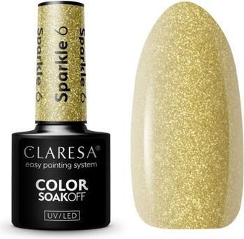 Actual product image Claresa Sparkle UV Nail Polish 5ml - Pack of 6 (Gold)