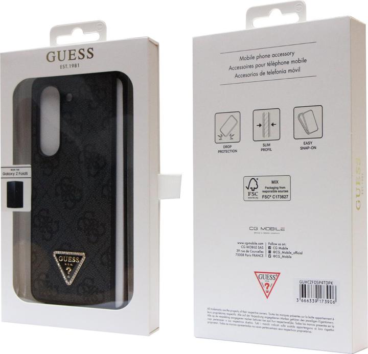Actual product image Guess 4G Triangle Case Metal Logo for F946B Samsung Galaxy Z Fold5 - black (Samsung Galaxy Z Fold5)