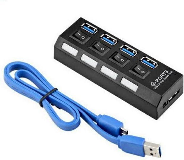 Produktbild Magni USB 3.0 Hub 4 Port mit EIN-/Aus-Schaltern (USB-C, 4 Ports)