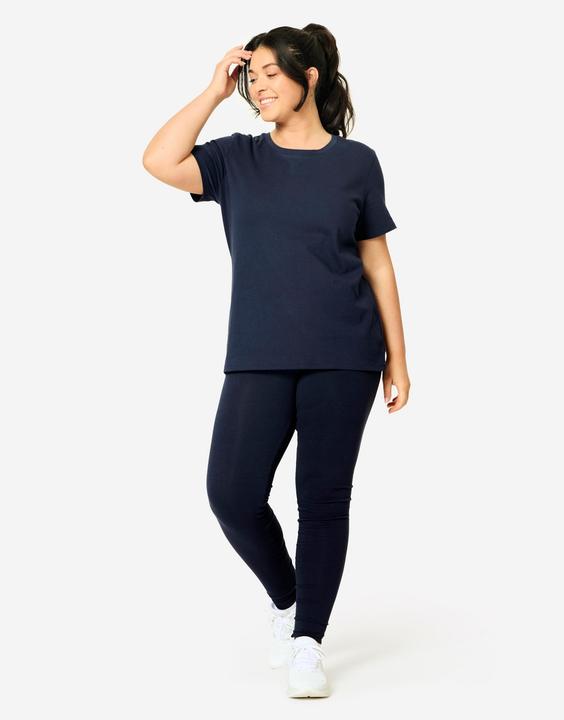Image du produit Domyos Tee-shirt en coton col rond femme, bleu foncé (3XL)