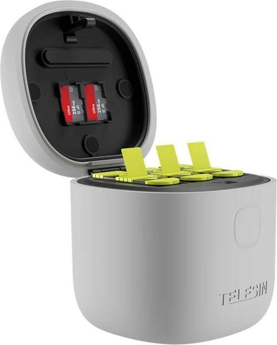 Actual product image Telesin Allin box triple-channel charger + 3 batteries for GoPro Hero 12 / 11 / 10 / 9 (yellow) (Hero 12, Hero 10, Hero 9, Hero 11)