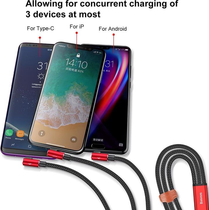 Produktbild Baseus MVP 3-in-1 Mobile game Cable (1.20 m, USB 2.0)