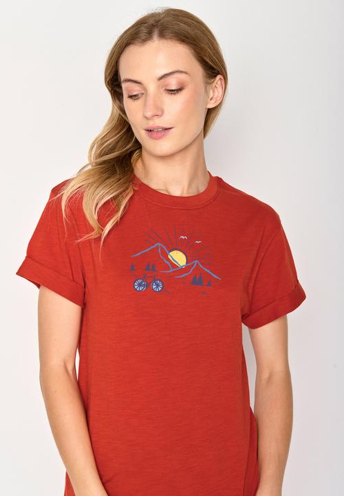 Actual product image Greenbomb Women's Nature Sunset Ride Stop T-Shirt (S)