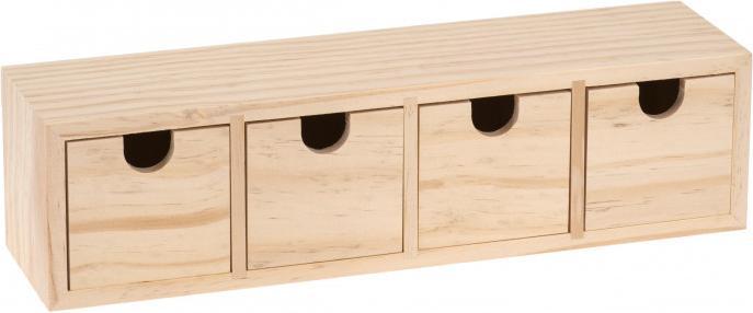 Produktbild Glorex Holz-Box mit 4 Schubladen