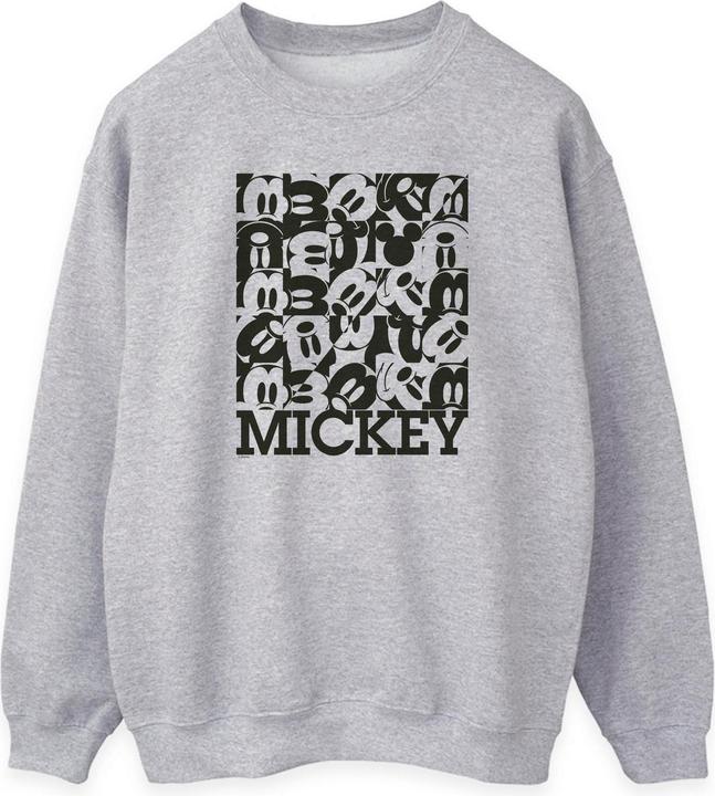 Disney Womens/Ladies Mickey Mouse Grid Sweatshirt