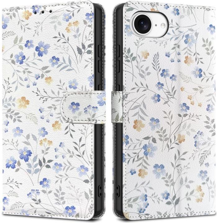 Produktbild Tech-Protect Wallet Case for iPhone 16e - Daisies with Leaves (Apple iPhone 16e)