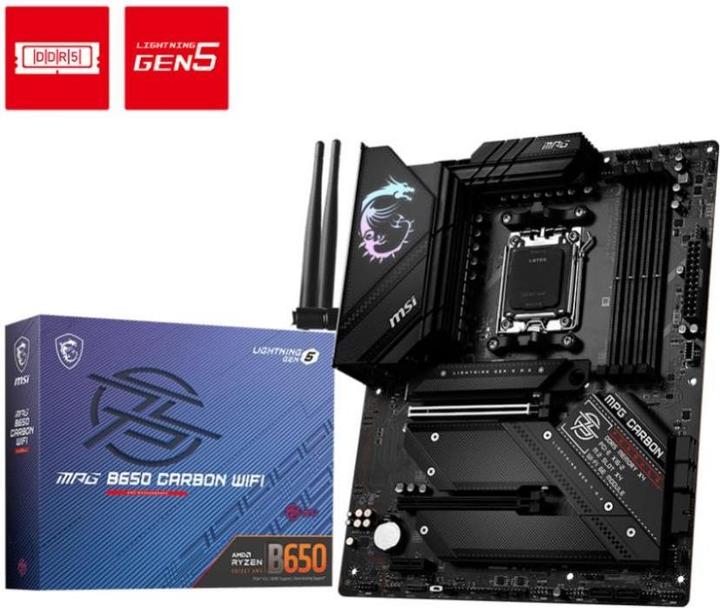 Actual product image MSI MPG B650 Carbon WIFI (AM5, AMD B650, ATX)