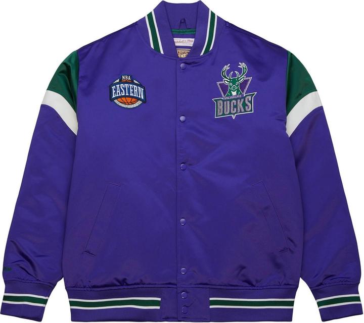 Produktbild Mitchell & Ness M&N Heavyweight Satin Jacke NBA Milwaukee Bucks - S (S)