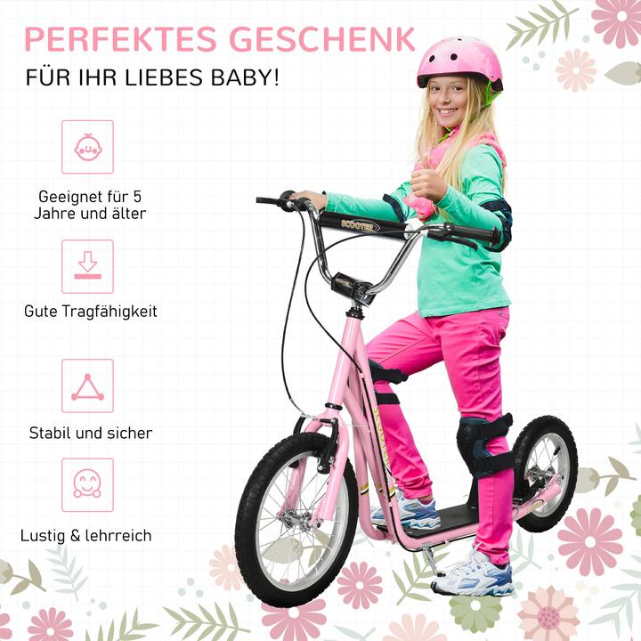 Actual product image Homcom Children's scooter with pneumatic tyres and handbrake