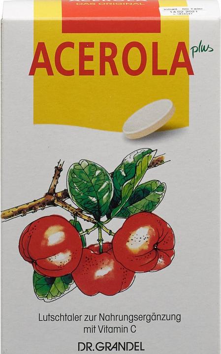 Image du produit Dr Grandel Acérola plus pastille de vitamine C (60 pièce(s), Cachets, 268 g)