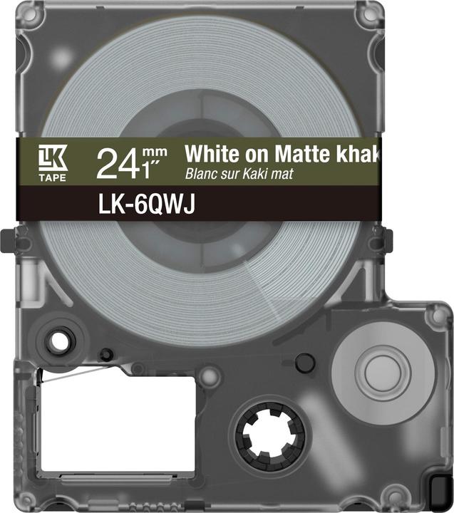 Actual product image Epson Matte Khaki/White 24mm LK-6QWJ (2.40 cm, White, Brown)