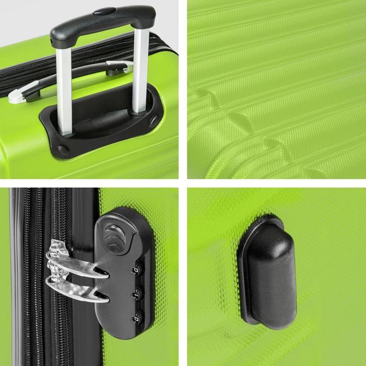 Immagine prodotto tectake Set di valigie rigide (106 l, Bagaglio a mano (fino a 50 litri), M (50 - 90l), L (90 - 115l))