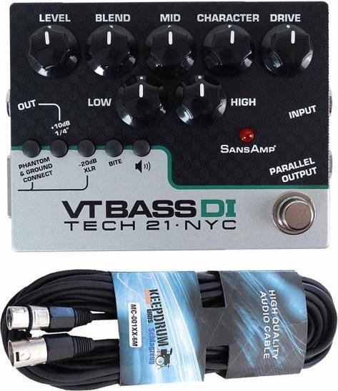 Actual product image tech21 SansAmp Character VT Bass DI Preamp Pedal with cable (Bass)