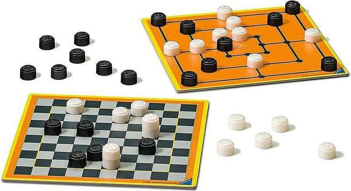 Image du produit Ravensburger Marelle/Dames Voyage, d/f/i dès 8 ans, 2 joueurs, Classic Compact, stratégie (Allemand, Français, Italien)