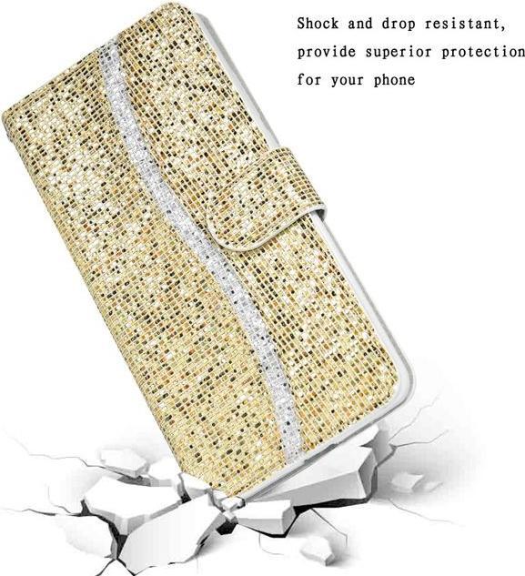 Immagine prodotto MU Style Copertina in pelle glitterata con strisce (Apple iPhone SE (terza generazione), Apple iPhone SE (seconda generazione), Apple iPhone 8, Apple iPhone 7)