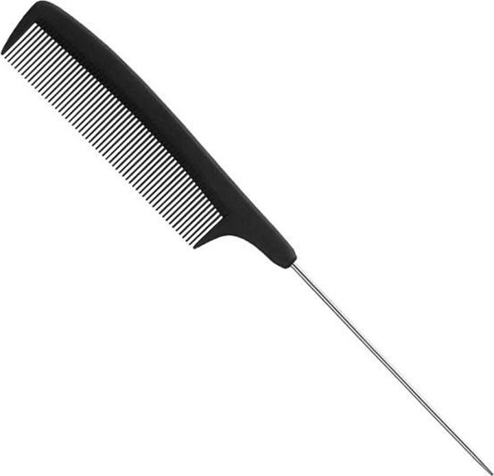 Caso Carbon Comb 223mm Tail Comb Black with Metal Tip