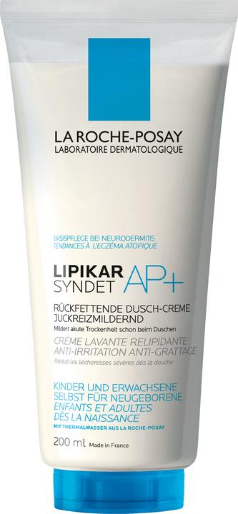 La Roche Posay Lipikar Syndet AP+ Rückfettendes Duschgel für extrem trockene auch für neugeborene Babys und Kinder (200 ml)