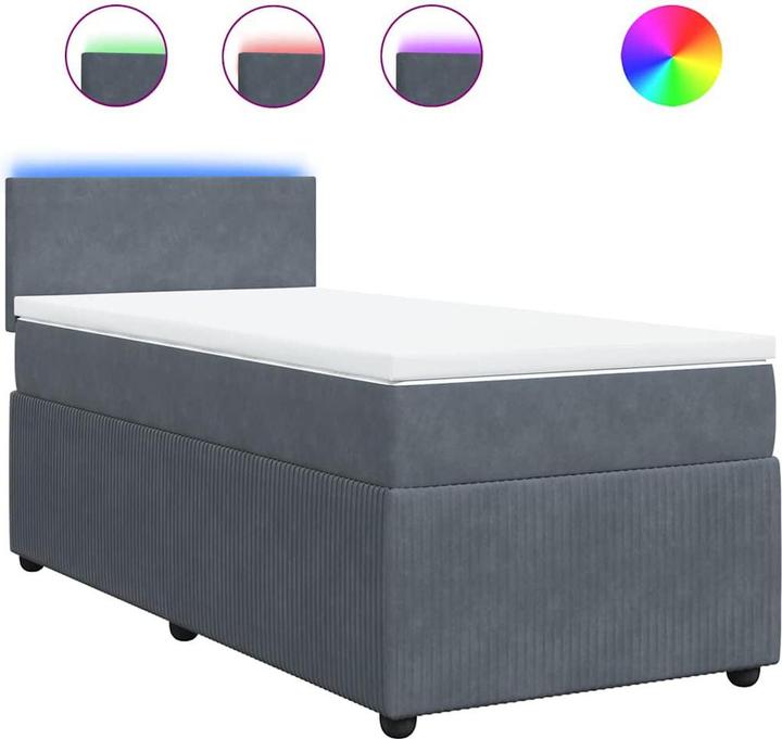 Image du produit VidaXL Bo x lit de saut avec matelas 100 x 200 cm velours (100 x 200 cm)