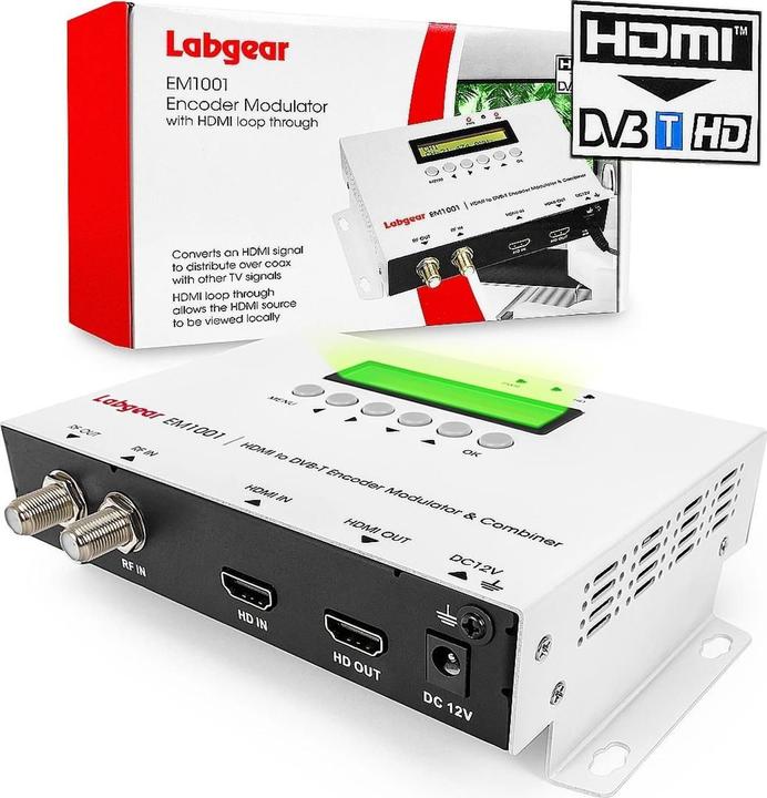 Actual product image No Name HDMI to DVB-T H.264 modulator: Labgear EM1001 35MER / 100dBuV (DVB-T)