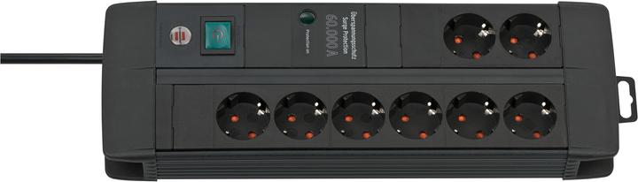 Produktbild Brennenstuhl Premium-Line DUO ÜSS 8fach schwarz 60kA/o.Filter - 3m H05VV-F3G1,5 *DE* (8 x, CEE 7/3, 3 m)