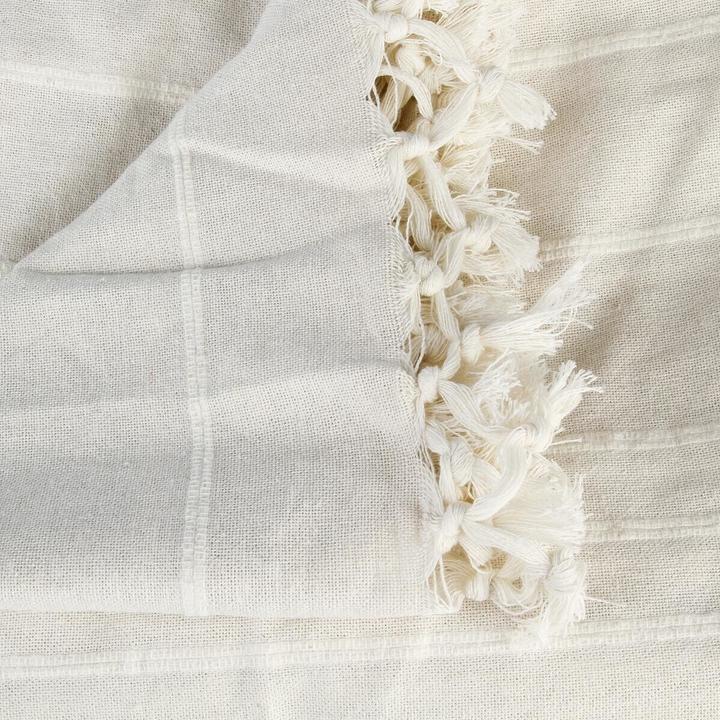 Actual product image Atmosphera Cream bedspread 230x250 with tassels (230 x 260 cm)