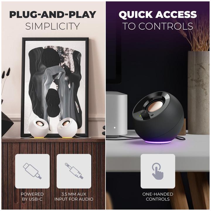 Produktbild Creative Lautsprecher Pebble SE RGB Stereo, schwarz