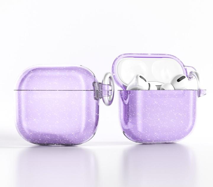 Produktbild Hurtel Back panel cover Glitter Case for AirPods 4 - Purple (Kopfhörer Hülle)