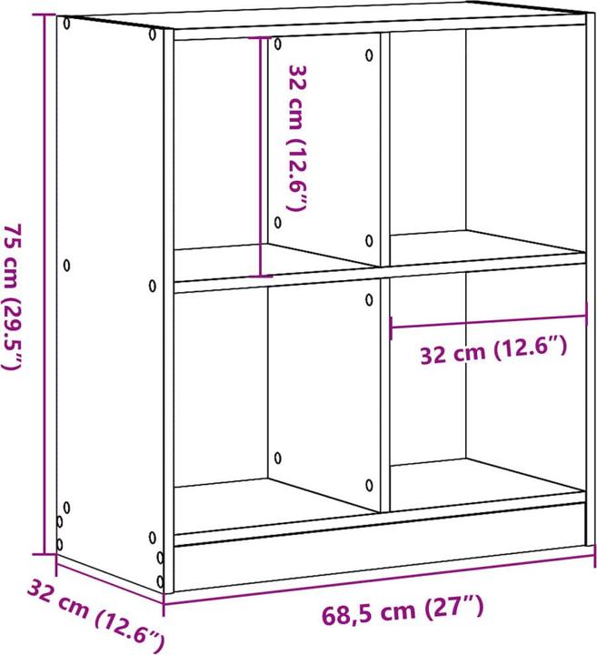 Actual product image VidaXL Bookshelf (68.5 x 32 x 75 cm)