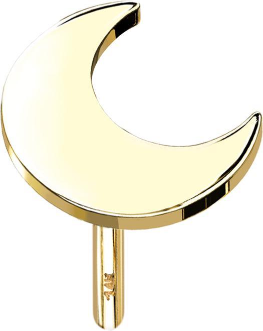 Star Piercing Threadless Mond 14k gold (ohne Messing, 14k Gold)