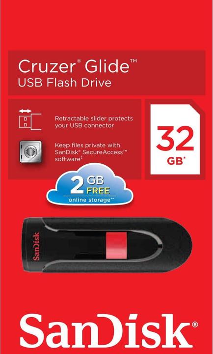 Immagine prodotto SanDisk Cruzer Glide (32 GB, USB-A)