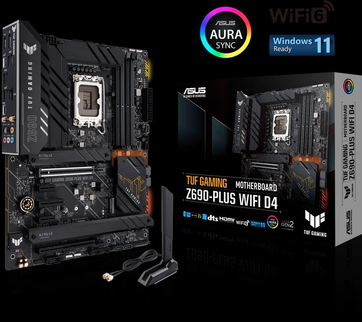 Image du produit ASUS TUF Gaming Z690-Plus Wifi (LGA 1700, Intel Z690 (DDR4), ATX)