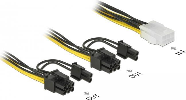 Image du produit Delock Adaptateur électrique 6Pin à 2x 8Pin ou 2x 6Pin