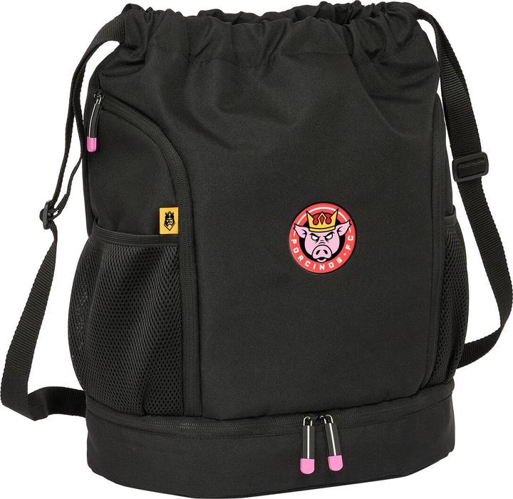 Kings League Rucksacktasche mit Bändern Porcinos Schwarz 35 x 40 x 1 cm