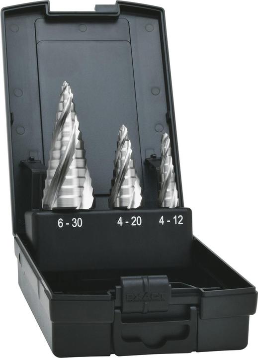 Immagine prodotto Exact Set di punte a gradino HSS a 4 eliche 4-30 mm (4-20 mm, 6-30 mm, 4-12 mm)