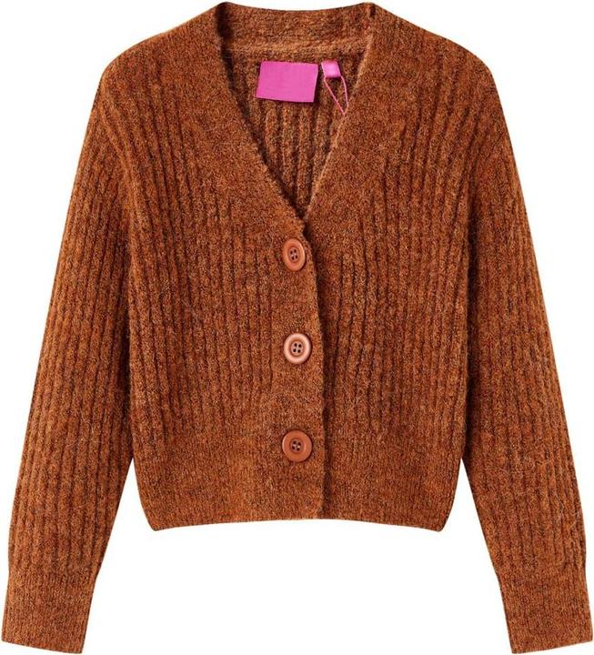 VidaXL Kinder-Strickjacke Cognac 116,Material: 17 % Acryl. 63 (116)