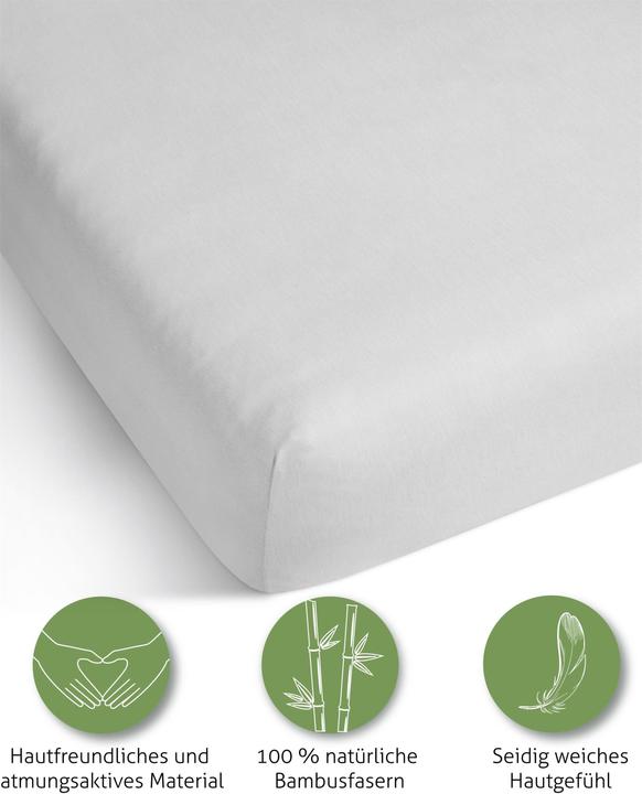 Actual product image Aspero 2 x Bamboo fitted sheet Macau (140-160 x 200 x 30 cm)