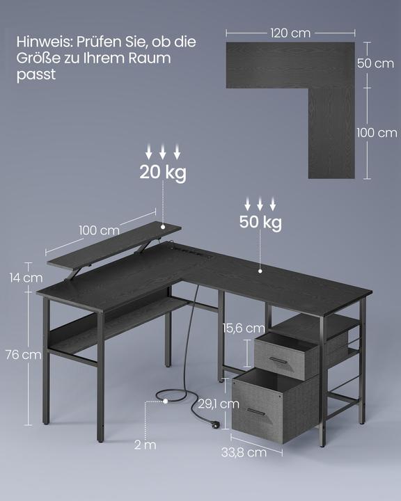 Actual product image Vasagle Desk (150 x 120 x 90 cm)