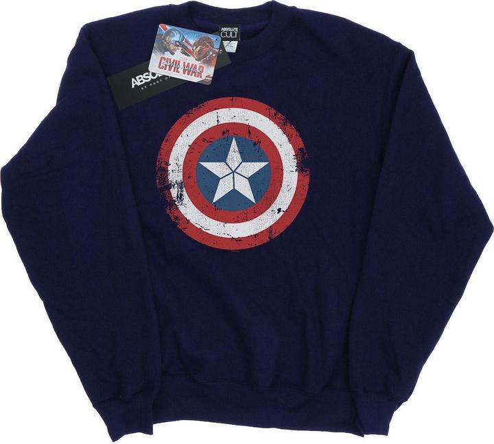 Captain America Civil War Distressed Shield Sweatshirt