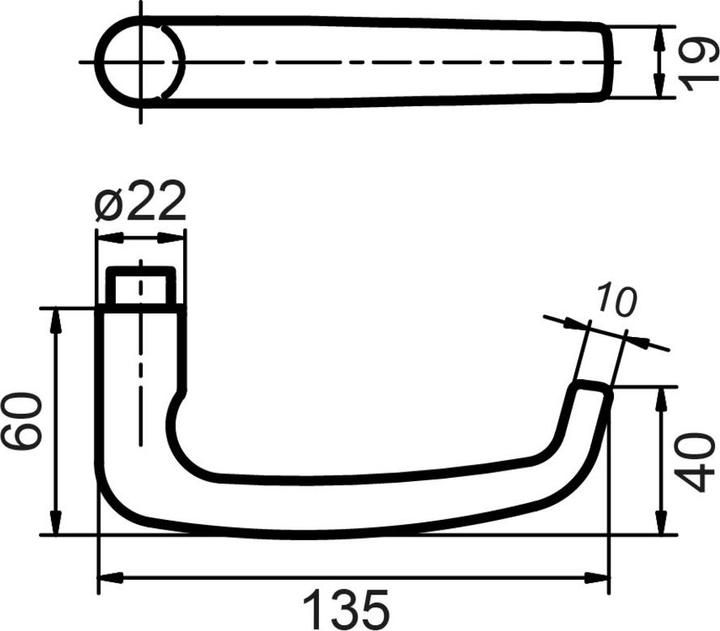 Actual product image Glutz Door handle 6045 Cham (Door handle)