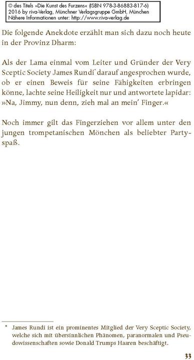 Produktbild Die Kunst des Furzens (Deutsch, Darmei Lama, 2016)