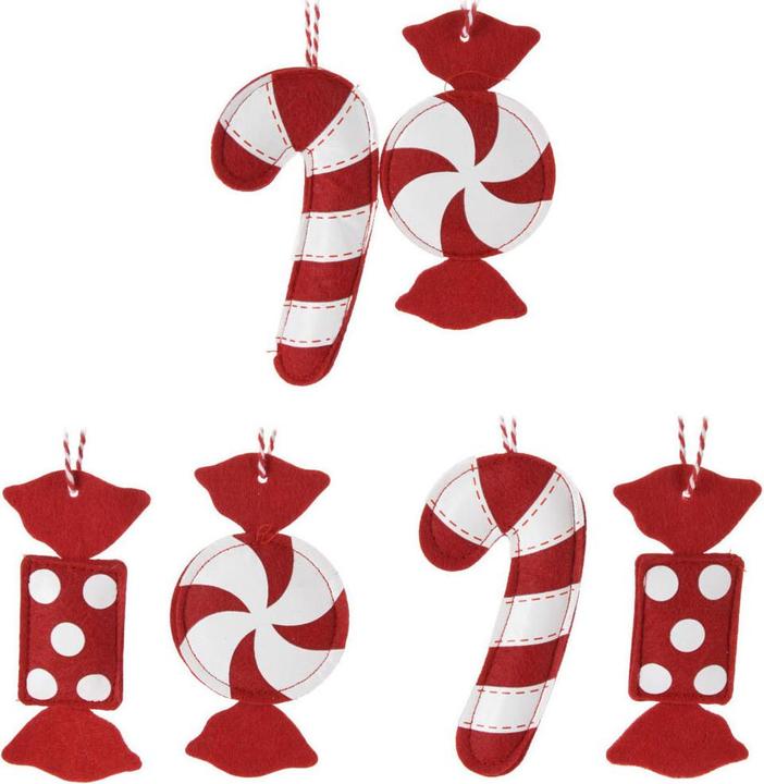 Produktbild Weihnachtshänger aus Filz, Süssigkeiten, 12er-Set (12 -teilig)