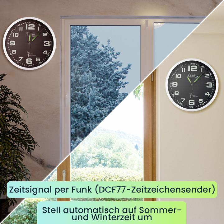 Immagine prodotto Casativo Orologio da parete radiocomandato con movimento al quarzo, luminescente, set di 2 pezzi
