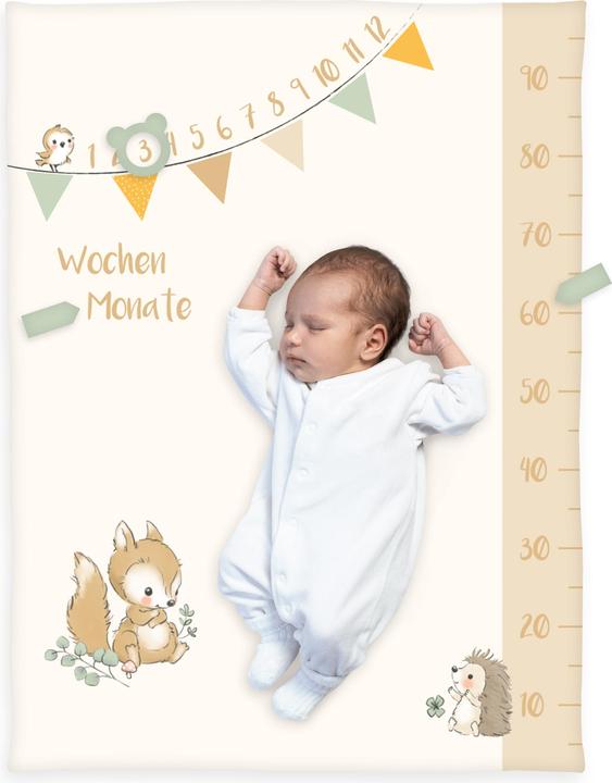 Babybest Amis de la forêt Jalon Couverture de pêche douce (170 x 170 cm)