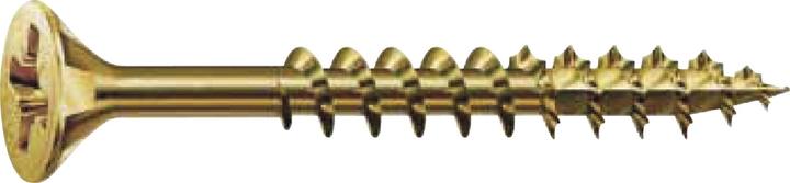 Actual product image Spax Screw R 88094 Countersunk head w.point/cross recess -PZ 5 x 80/46-Z Steel galvanised yellow (200 Screws per piece)