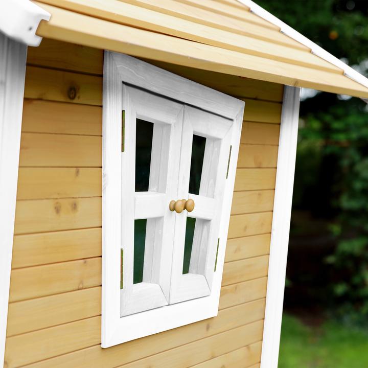 Immagine prodotto Axi Robin Playhouse marrone/bianco - scivolo blu