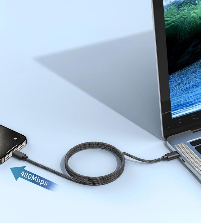 Produktbild Choetech XCC-1054 240W Cable with Power Delivery 3.1 USB-C Magnetic 1.2m - Black (1.20 m, USB 3.1, 240 W)