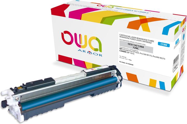 Actual product image Armor OWA Armor K15409OW - Cyan - HP - Laserjet Pro CP1025 - Pro100 M175 - Pro200 M275 - CANON LBP 7010 - CE3 (C)