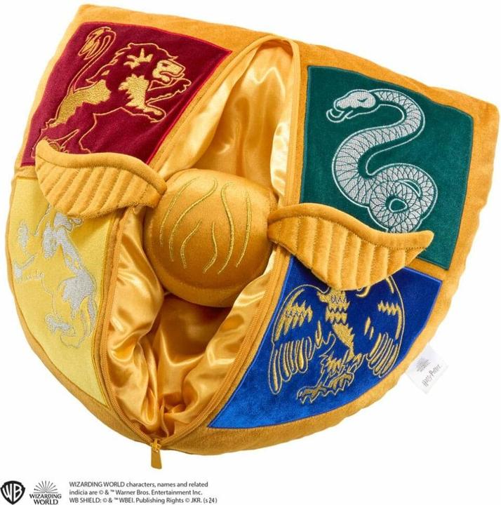 Produktbild Noble Collection Harry Potter oreiller avec peluche Quidditch Crest & Vif d'or (36 cm)