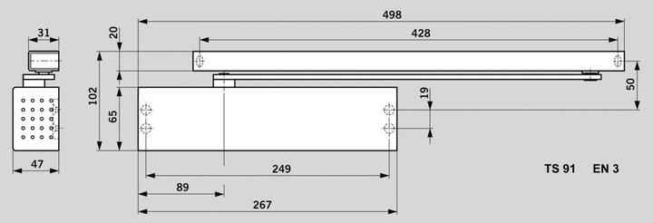 Productafbeelding Dormakaba Deurdranger TS 91 B Contur Design (Interieur)