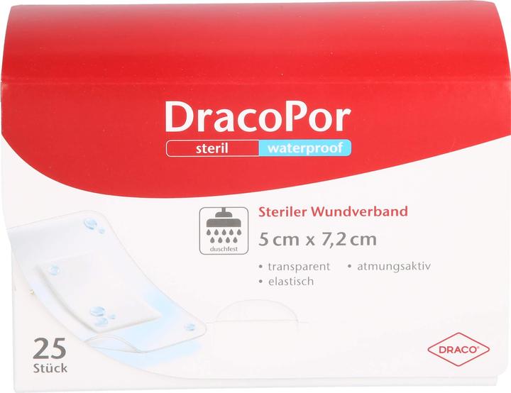 Actual product image Dracco DracoPor Waterproof wound dressing sterile 7.2 x 5 cm, 25 pcs. Wound dressings (25 x)